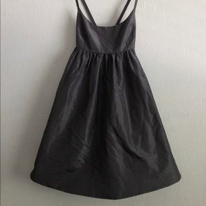 J. Crew Gray Satin Crossback Dress